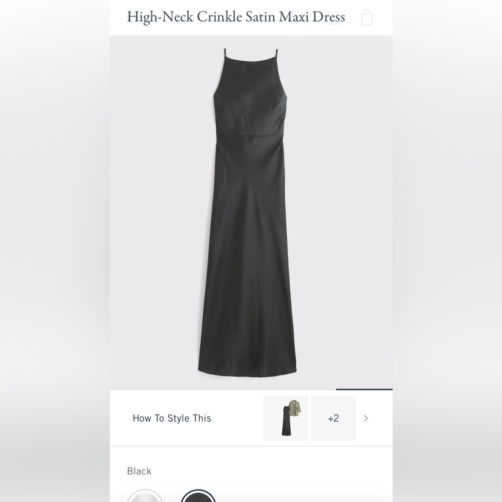 Abercrombie & Fitch Black Maxi Slip Dress